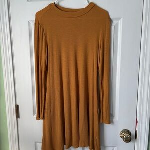 Maurices Mustard Long Sleeve Dress